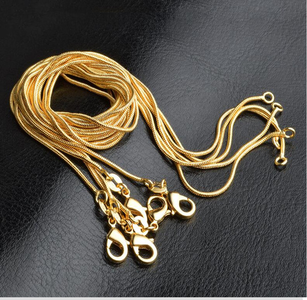 Plating 18K Gold Necklaces Safety without stimulation Vietnam sand Non fading Necklaces (16,18,20,22,24,26,28) inch 1 mm chains