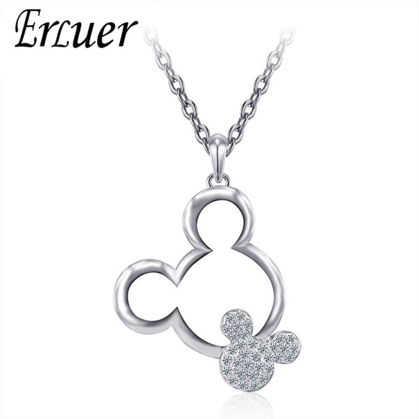 fashion austrian rhinestone Girl Cute Women Wedding Child Crystal Jewelrys Mickey party popular Christmas gift Pendants Necklace