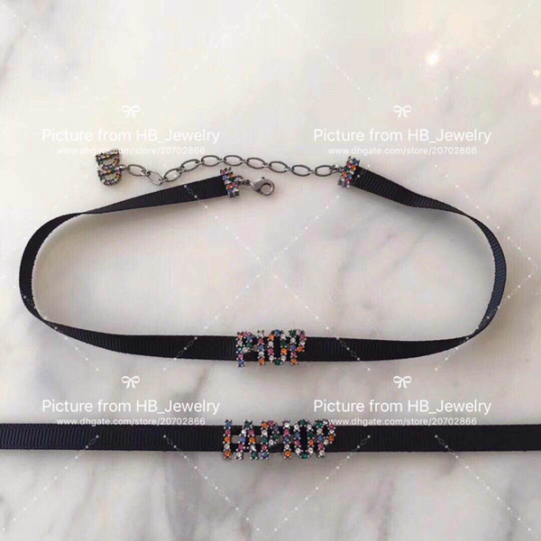 Popular fashion brand Ja Colorful diamonds choker necklace for lady Design Women Party Wedding Luxury Jewelry With for Bride with BOX