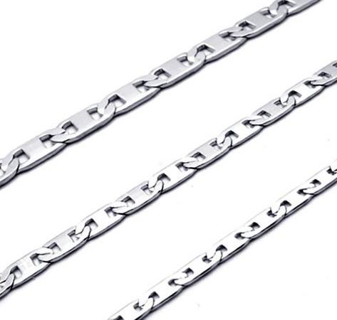 5mm 316L Stainless Steel NK Flat Marina Link Chain Necklace ( 18-22 inches )