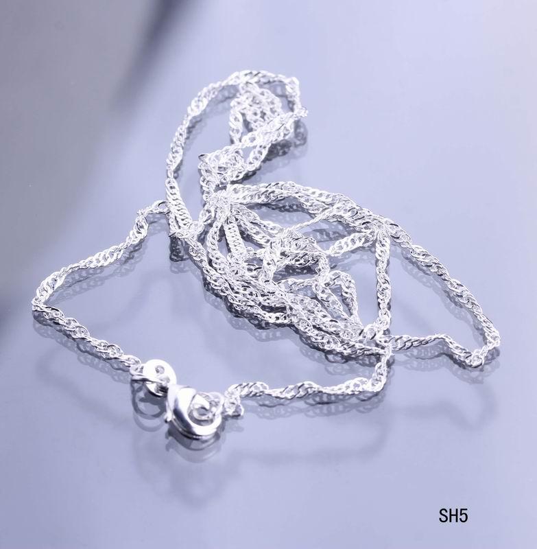 New Fashion 18inch 925 Silver Plating Necklace Link Chain Fashion Simple Lobster Clasps For Pendant DIY 1strand SH5*50