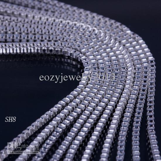 925 Sterling Silver 24 inch Necklace Chain Link Solid Bead Girl Beauty Snake Necklace Collar with Lobster Clasp no Pendant Gift SH8-24inch