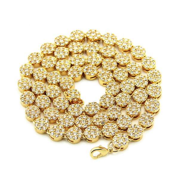 Best price Simple 18K gold crystal chain necklace Zinc alloy Eco-friendly material Hip hop jewelry necklaces wholesale for men