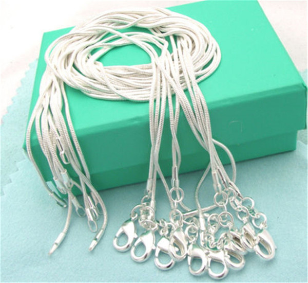 Wholesale Price Hot Salle==925 Jewelry Silver Snake Chain 1mm 16/18/20/22/24/26/28/30 Inch Silver Necklace Jewelry