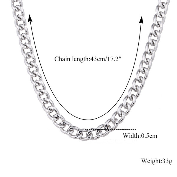 Tide Heavy Zinc Alloy Hip Hop Chain Couples Men and Women section short section clavicle Chain Thick Miami Cuban Link Necklace Chain