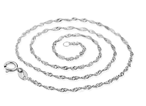Big promotion!100 pieces 925 sterling silver chain water wave chain sweater chain jewelry 16 inches 18 inches
