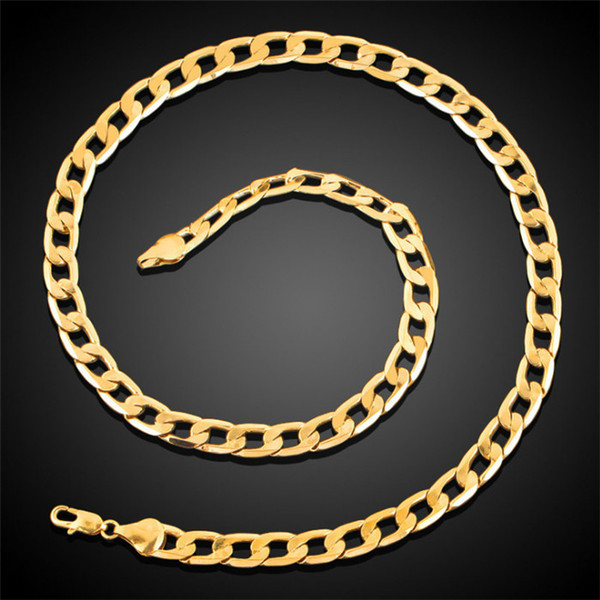 New Big 10MM Dia Yellow Solid Gold Filled Cuban Chain Necklace Thick Mens Jewelry Womens Cool for dad boyfriend birthday gift