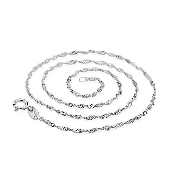 Top selling 925 Sterling Silver Wedding Party Necklace Water wave chain necklace pendant Women Silver chain necklace fine jewelry wholesale