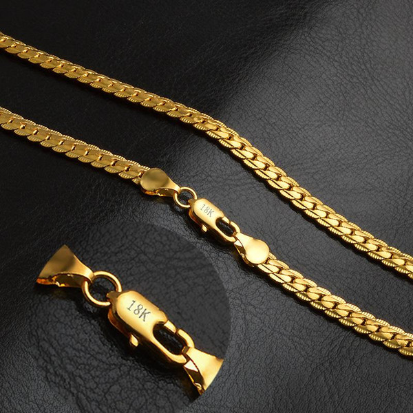 Hot Unisex Gold Silver Thick Chains Necklaces Luxury 18k Gold Plated Chain Necklace Men Women Bracelets Necklaces Lover Gift
