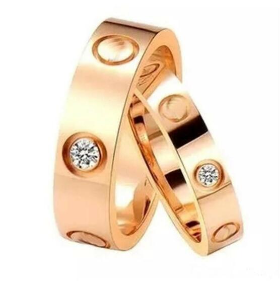Top Stainless Steel Love Ring 4mm 6mm Gold Rose Gold Silver Wedding Ring for Men Women Screw Ring