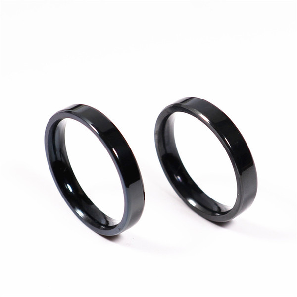 1Pc Tiny Thin 3mm Ring Men Women Titanium Black