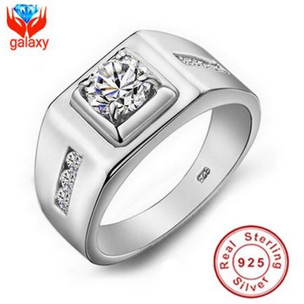 Luxury Wedding Rings for Men 100% 925 Sterling Silver High Grade 6mm Cubic Zircon CZ Diamond Jewelry Engagement Big Ring Wholesale ZRJ29