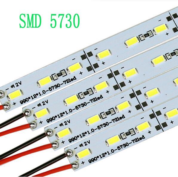 2015 New Super Bright LED Hard Rigid Bar light DC12V 1M 72 led SMD 5730 5050 Aluminum Led Strip light Fedex DHL Free Shipping