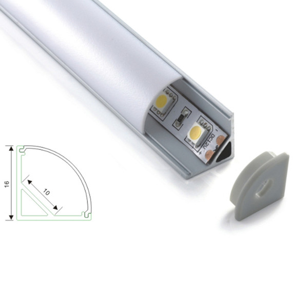 10 X 2M sets/lot V shape aluminum profile led 60 degree beam corner aluminium led housing profile for led cabinet lights