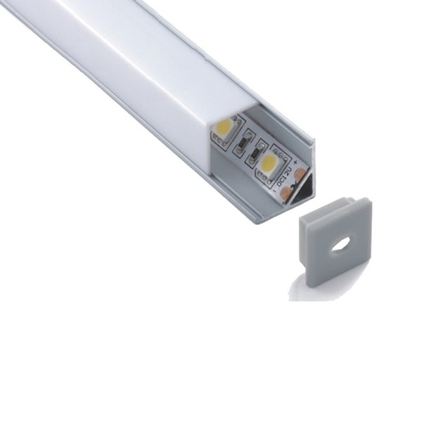 100 X 2M sets/lot V shape led strip profile Right angle type aluminium led channels for led cabinet light