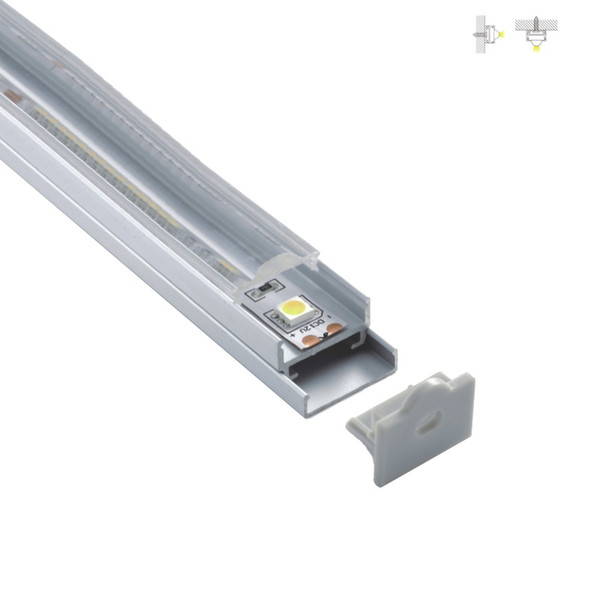 300 X 2M sets/lot 45 degree beam angle led aluminium profile Square shape aluminum profile led housing for ceiling mounted wall lighting