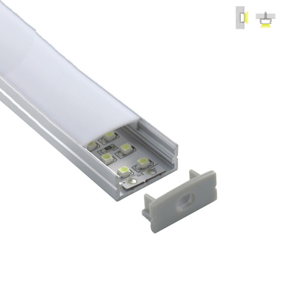 500 X 2M sets/lot Flat type aluminum led profile housing U style aluminium profile led extrusion for wall mounted ceiling lights