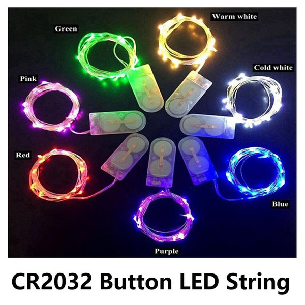 LED Copper Wire String Lights CR2032 Button Cell Battery Rice String Light 2M 20LED Fairy Light for Christmas Wedding Decoration