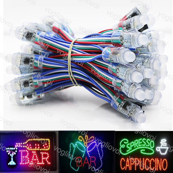 LED Modules Sign in WS2811 IC Led Pixel Module 12mm Waterproof Changeable Point Light DC5V RGB String Christmas Addressable Light DHL