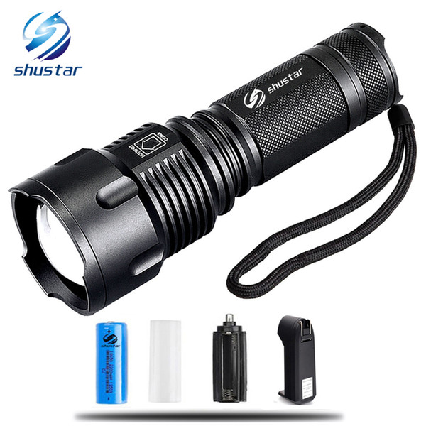 Powerful Tactical LED Flashlight T6 10000 Lumens Zoomable Waterproof Torch for 26650 Rechargeable or AA Battery