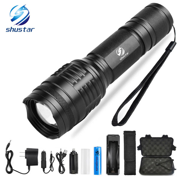 Powerful LED flashlight T6/L2 8000 Lumens torch 5 lighting modes zoom flashlight Camping light with 18650 battery