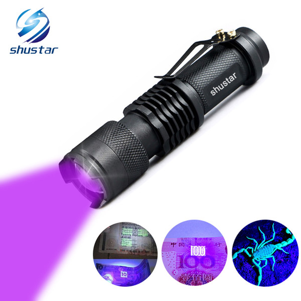 UV Flashlight Torch Light Ultra Violet Light Blacklight UV Lamp AA Battery For Marker Checker Detection SK68