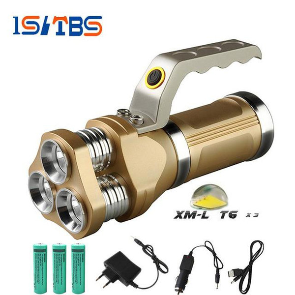 Powerful Portable LED Flashlight 3 CREE T6 12000LM 5 Modes Torch Powerful Camping Hunting Miner's Lamp Torch Flashlight