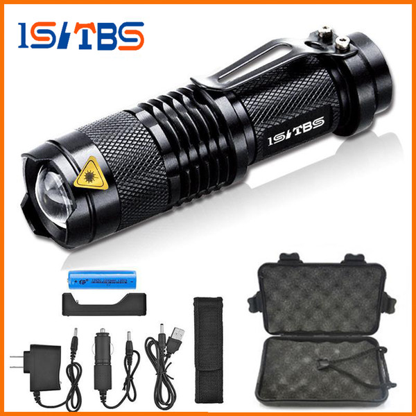 Wholesale Mini Zoom cree XML L2 T6 Flashlight Led Torch 5 mode 3800 Lumens waterproof 18650 Rechargeable battery