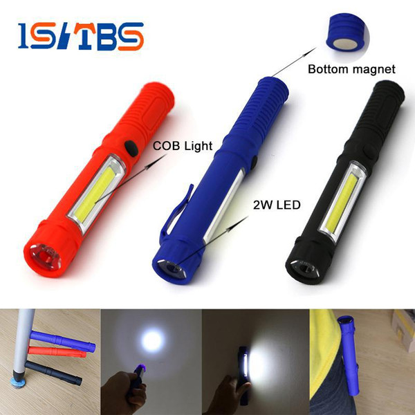 LED Flashlight COB Mini Pen Multifunction LED Torch Light cob Handle work flashlight Work Hand Flashlight With the Bottom Magnet