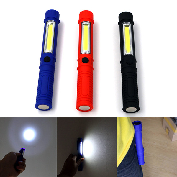 LED Flashlight COB Mini Pen Multifunction LED Torch Light cob Handle work flashlight Work Hand Flashlight With the Bottom Magnet