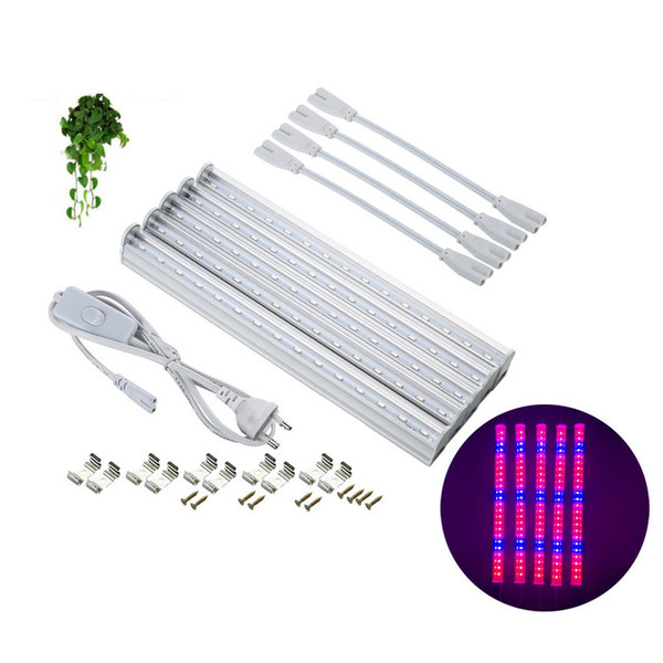 T5 1ft 2ft 3ft 4ft Full Spectrum LED Grow Lights 85-265V LED Grow Tube Integration Tube for Medical Plants and Pink Color