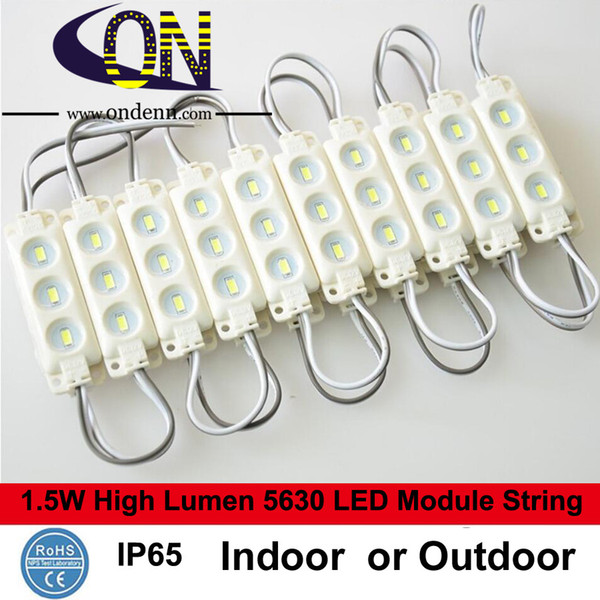 2016 New Arrival 5630 SMD Led Modules Injection ABS Plastic 3Led/1.5W Super Bright White/Warm White Red Blue String Waterproof IP65