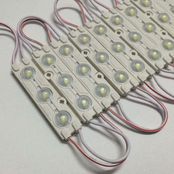 Super Bright 5730 LED Module Injection lens 3leds/piece 12V 160 Degree Waterproof Warm white/Cool White ,free shipping