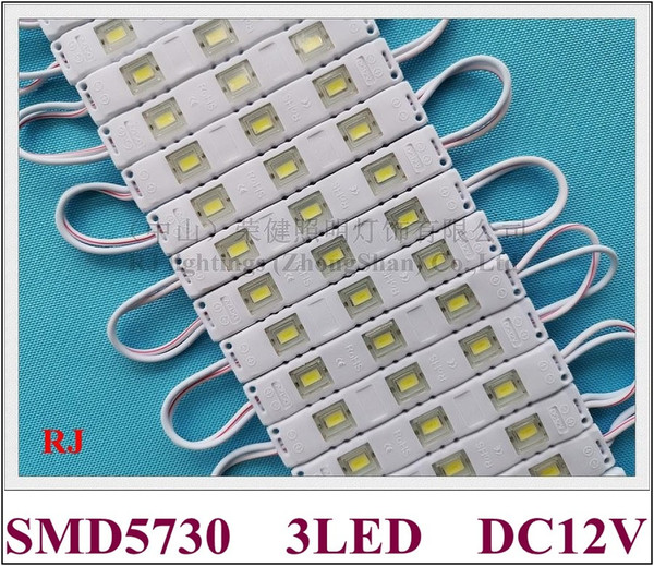 RONGJIAN(RJ) injection LED light module for channel letter SMD 5730 LED module DC12V 0.8W 3 led 78mm*12mm for US and Asia