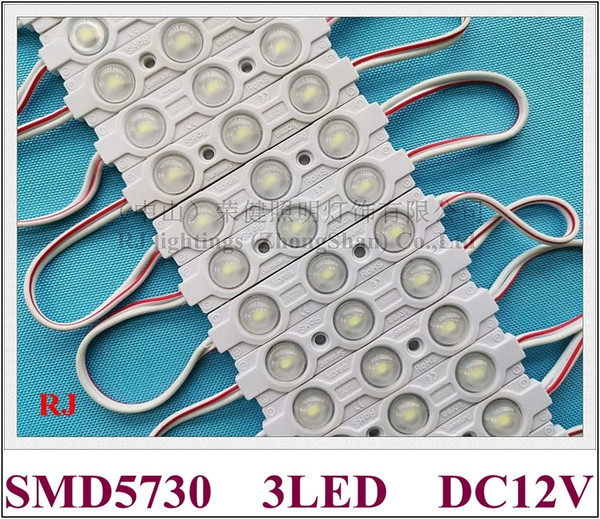 LED module classical PVC injection LED back light sign module DC12V SMD 5730 3 led 1.2W IP65 70mm(L)*15mm(W)*7mm(H) aluminum PCB