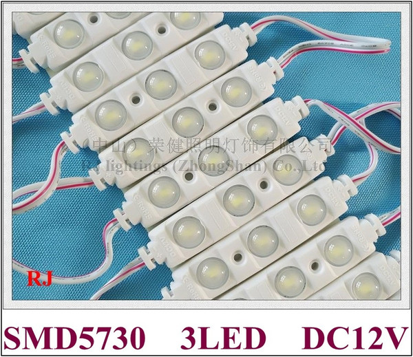 ABS injection LED module with lens wide angle waterproof LED back light backlight DC12V 1.5W SMD5730 3led IP65 CE