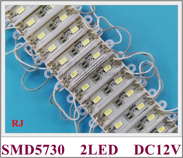 36mm*09mm*04mm SMD 5730 LED module advertising light module backlight back light DC12V 2led 0.6W 60lm waterproof high bright CE