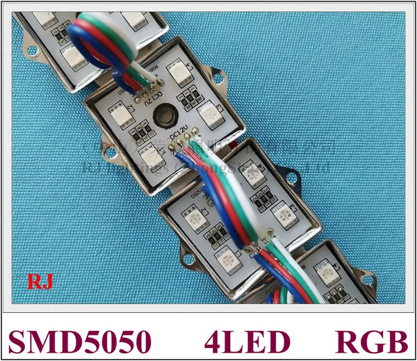 SMD 5050 RGB LED module waterproof LED pixel module light for sign letter SMD5050 DC12V 4 led IP66 waterproof 35mm*35mm CE ROHS