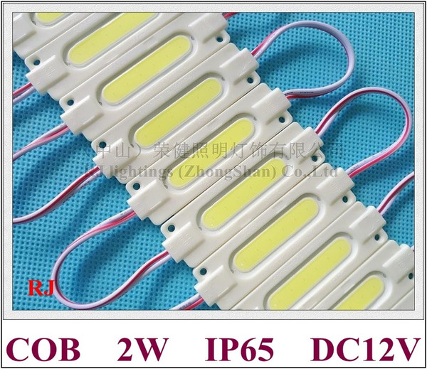 RONGJIAN(RJ) injection COB LED module for sign COB LED light module DC12V 2W 70mm*20mm ABS 20pcs/string for US and Asia