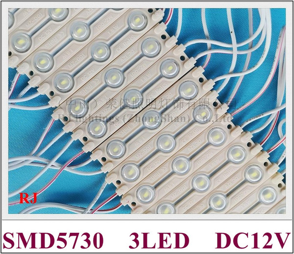 ultra thin high bright with lens and aluminum board waterproof SMD 5730 LED module lamp light advertising light DC12V 3led IP65 1.44W