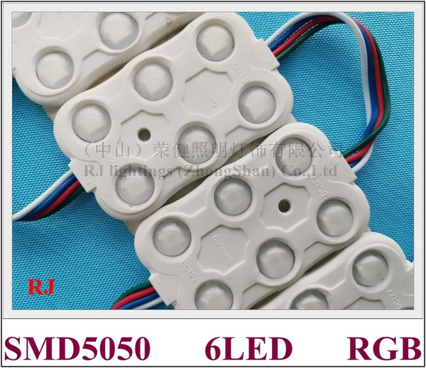 SMD 5050 RGB LED light module injection LED module for sign letter DC12V 65mm*40mm*8mm SMD5050 6 LED 1.44W 120lm RGB CE