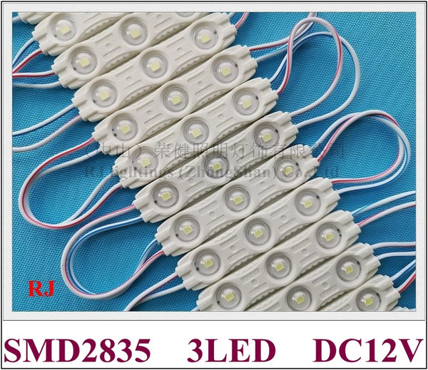 LED light module injection SMD 2835 LED module for sign DC12V 3 led IP65 67mm*14mm*5mm aluminum PCB for US Russia Asia only