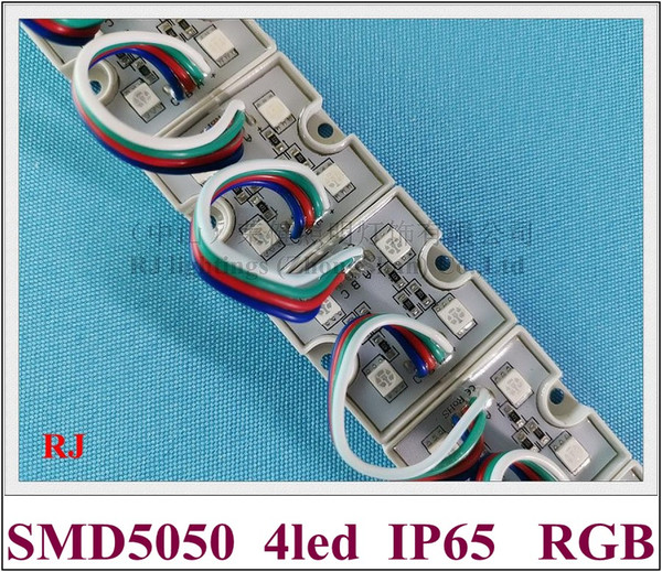 5050 RGB LED module waterproof LED pixel module light for sign and channel letters SMD5050 DC12V 4 led PC crust free shipping