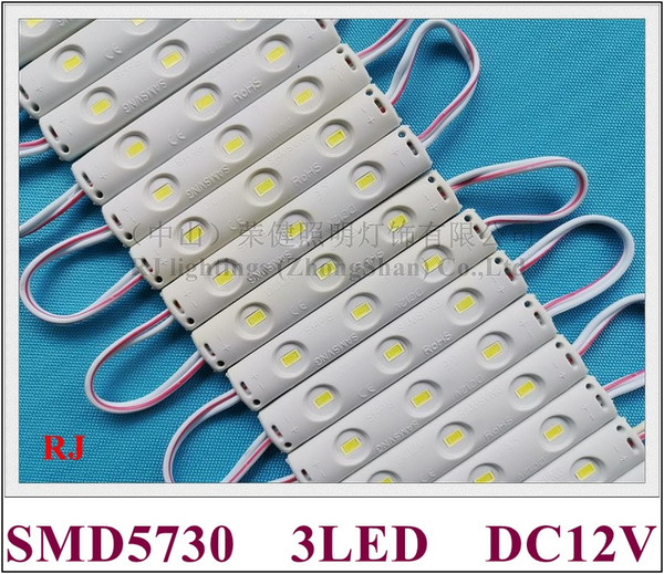 new design injection LED module waterproof LED back light backlight DC12V 0.8W SMD 5730 3 led IP65 75mm*12mm*5mm CE ROHS