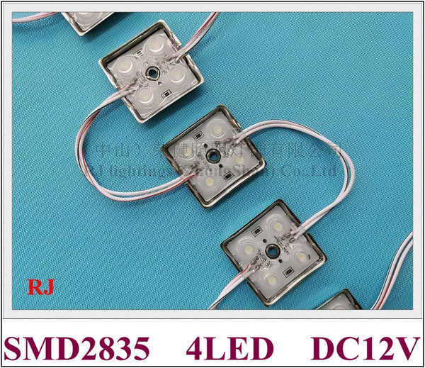 with lens LED light module SMD 2835 LED module for sign channel letter DC12V SMD2835 4 led 1.2W 120lm 38mm*38mm*8mm IP65