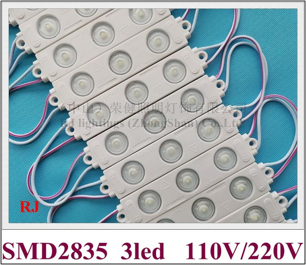 2018 New AC220V / AC110V input injection LED module light LED sign module lamp 2W 200lm SMD2835 3 led IP65 98mm*20mm*7mm