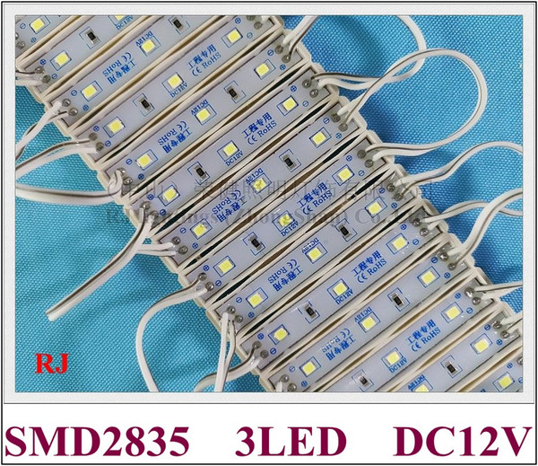 SMD 2835 LED light module for sign letters IP65 LED module DC12V SMD2835 3 led 0.8W 90lm 64mm*9mm high bright energy saving