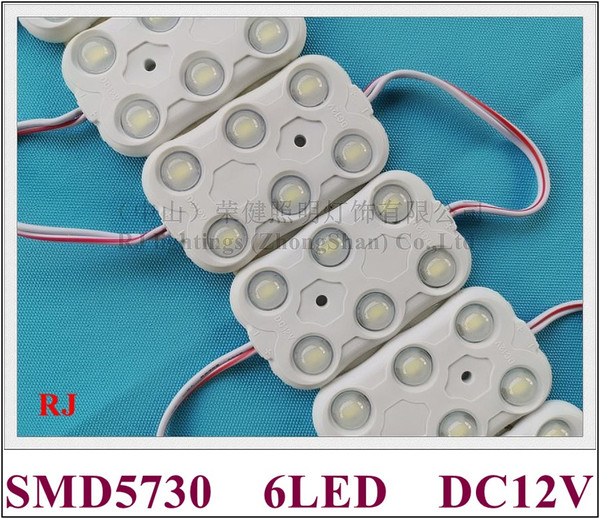 injection LED module light with lens waterproof LED back light backlight DC12V 2.4W SMD 5730 6 led IP66 ABS 65mm*40mm