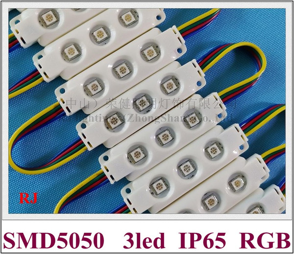 LED module light for sign channel letters injection RGB SMD 5050 DC12V 0.72W 3 led 68mm*20mm RONGJIAN(RJ) for US Asia and Russia