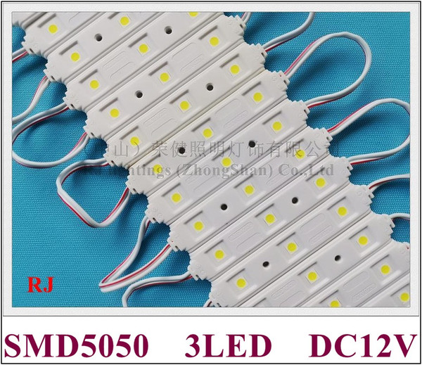 New arrival New design injection LED module waterproof 5050 LED back light module DC12V 0.72W 3 led IP66 75mm*15mm*5mm CE ROHS